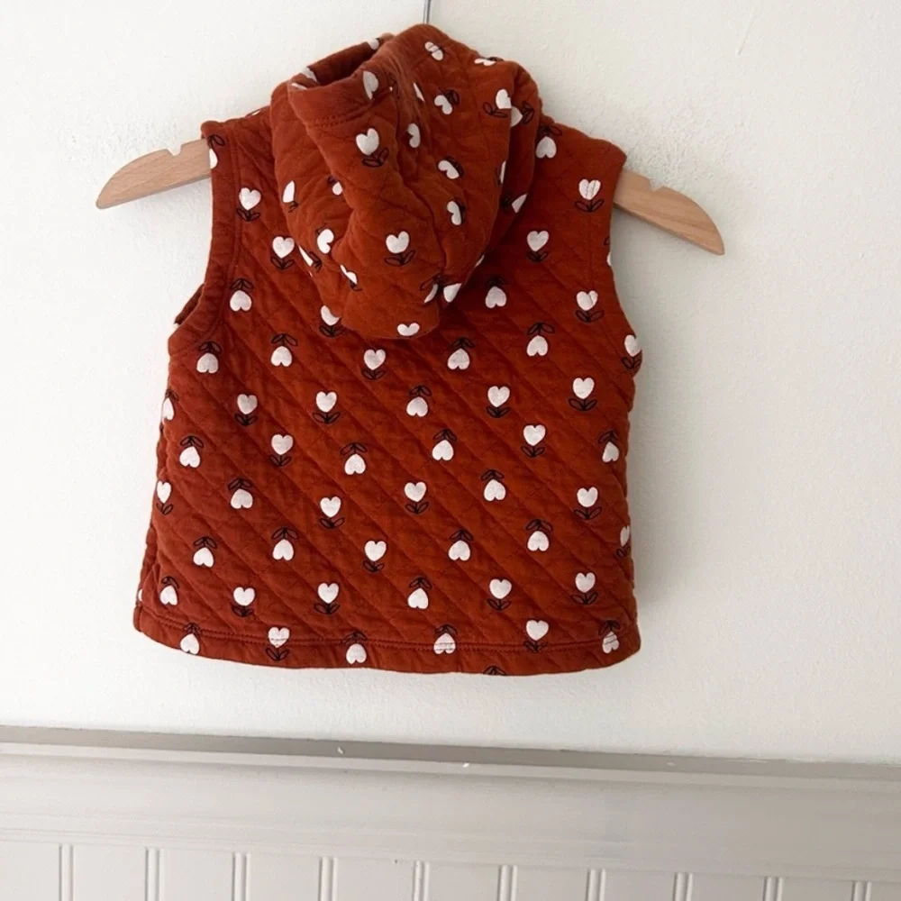 Carter's Rust Heart Patterned Hooded Vest 18 Months